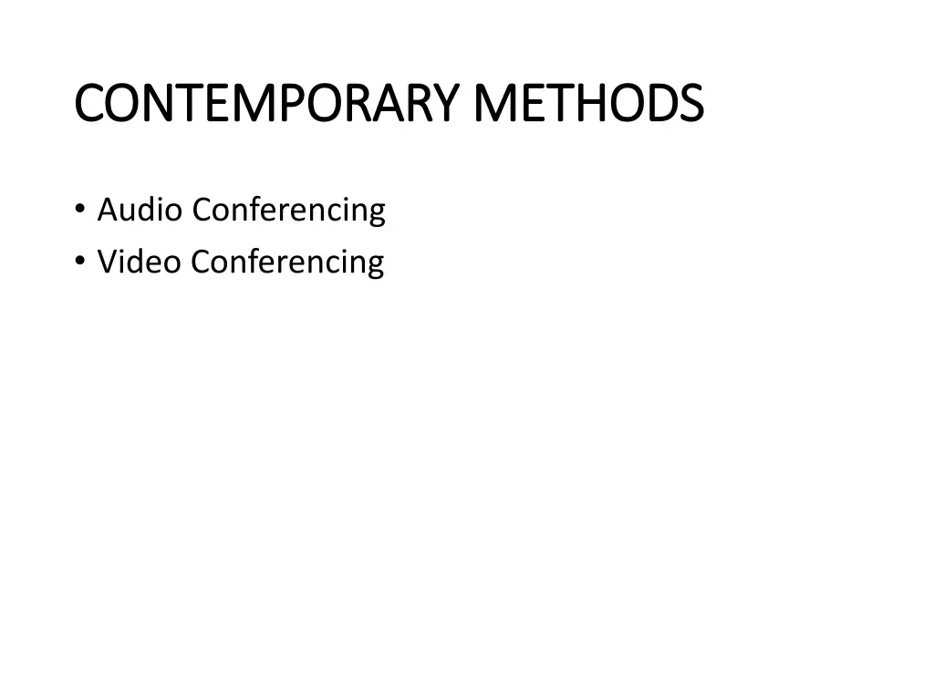 contemporary methods contemporary methods