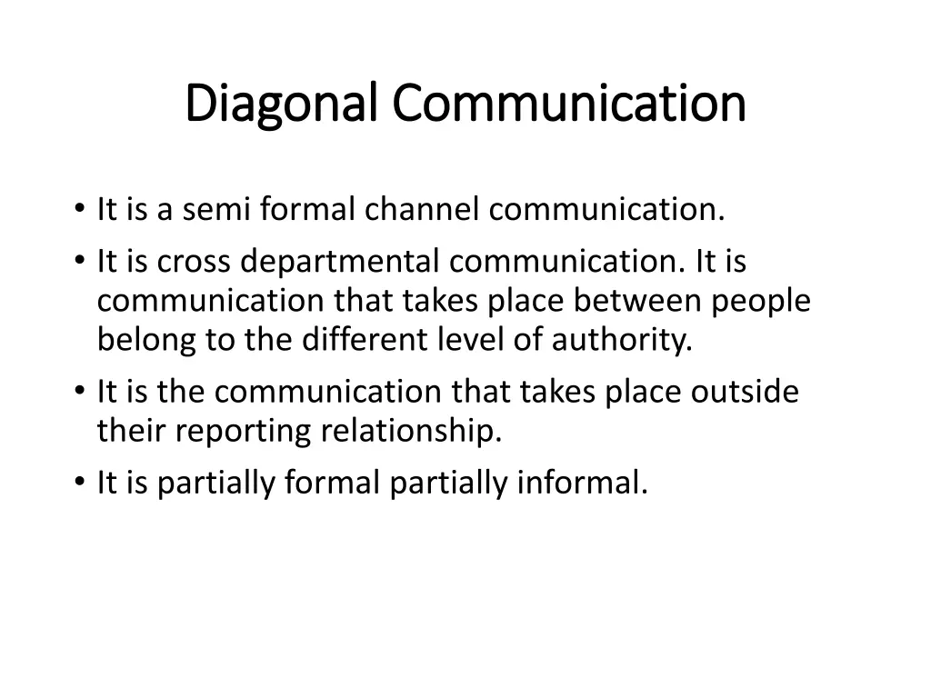 diagonal communication diagonal communication