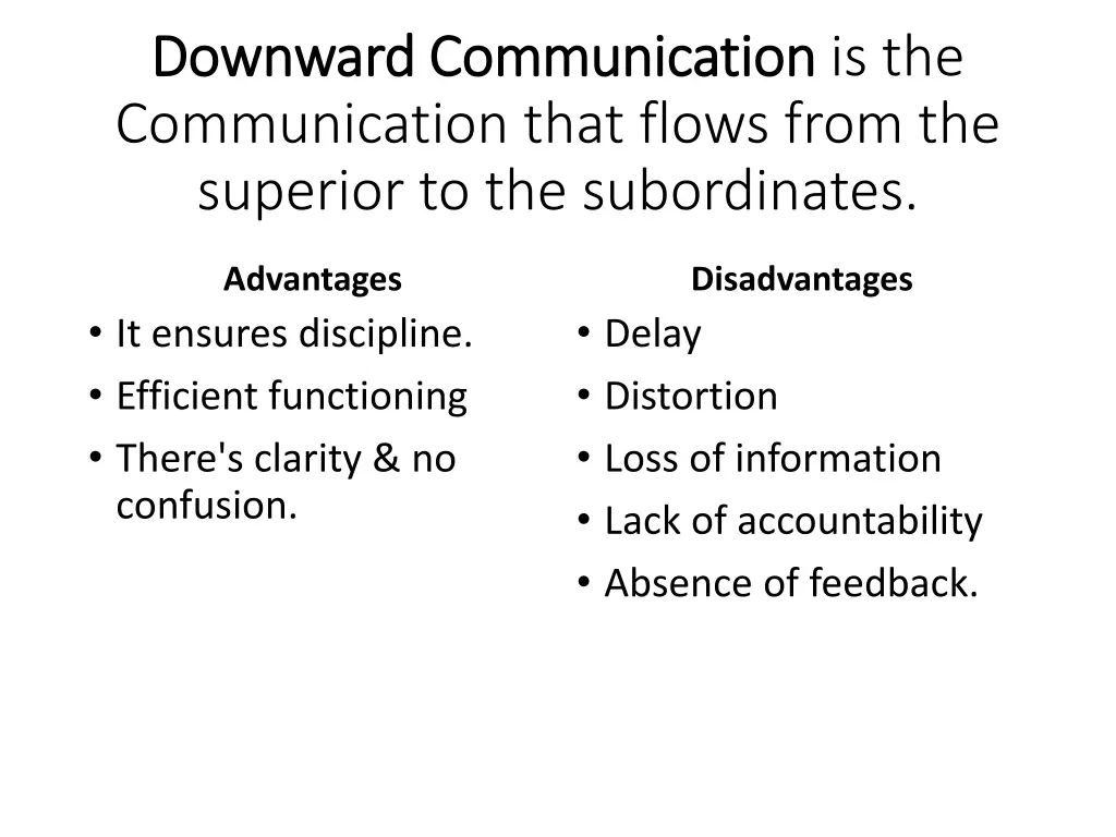 downward communication downward communication