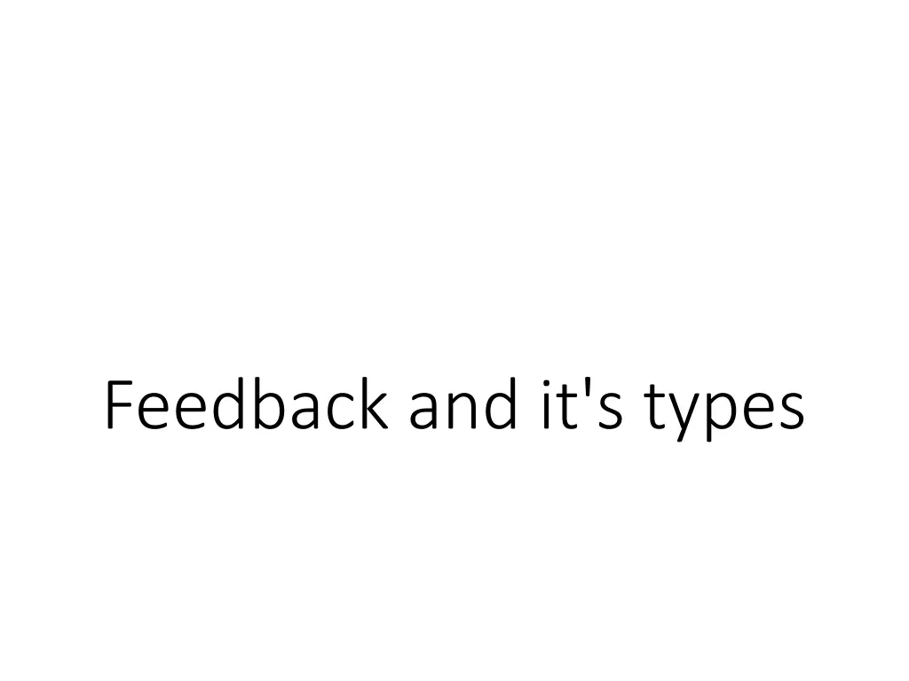 feedback and it s types