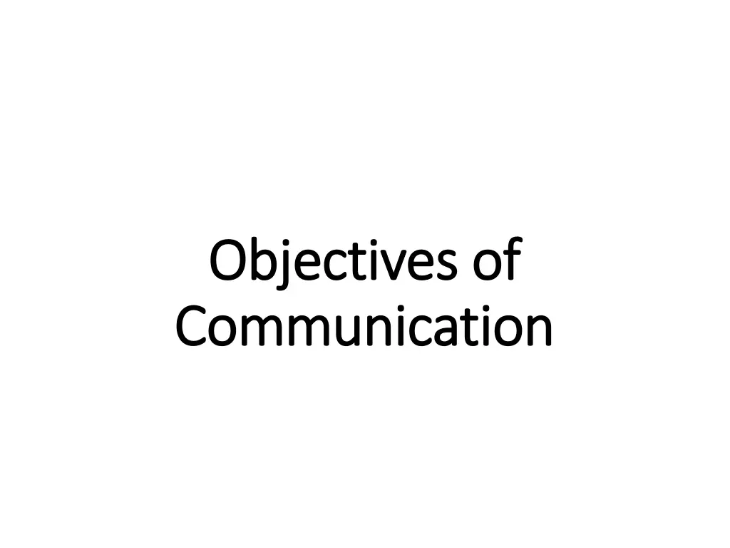 objectives of objectives of communication
