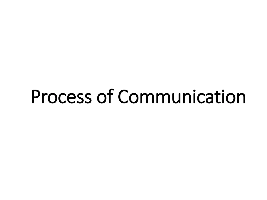 process of communication process of communication