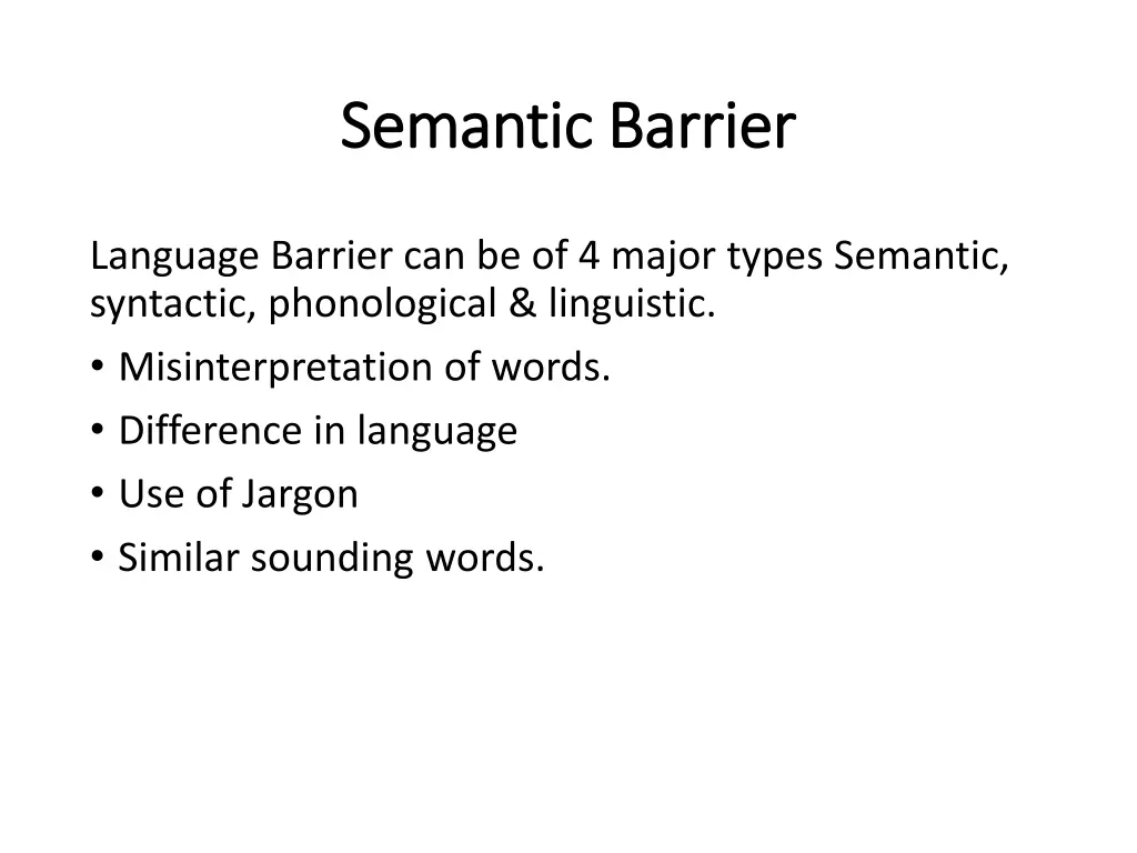 semantic barrier semantic barrier
