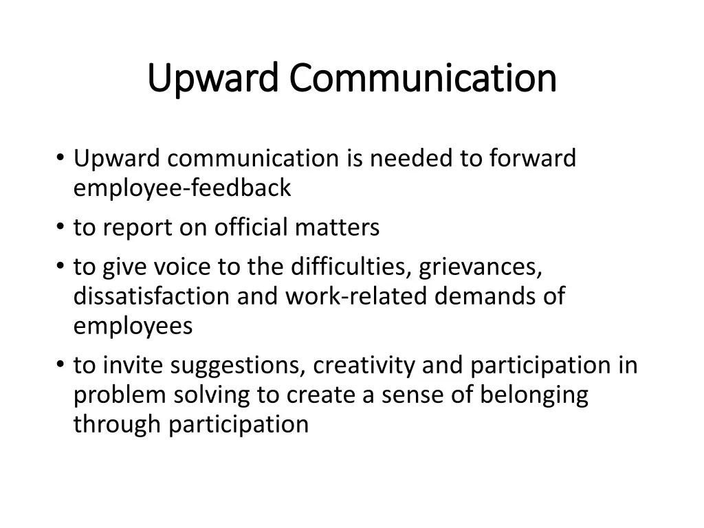 upward communication upward communication