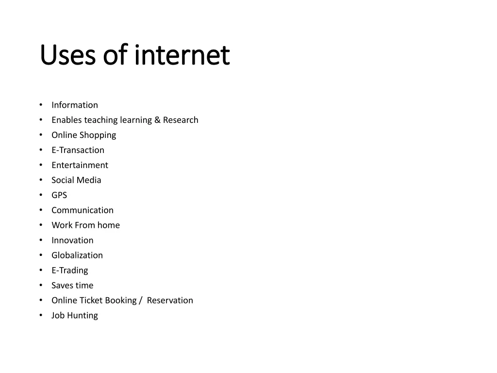 uses of internet uses of internet