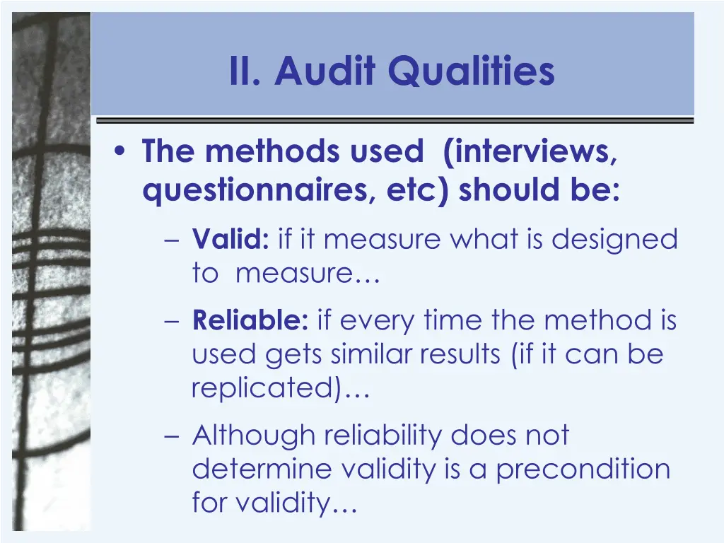 ii audit qualities
