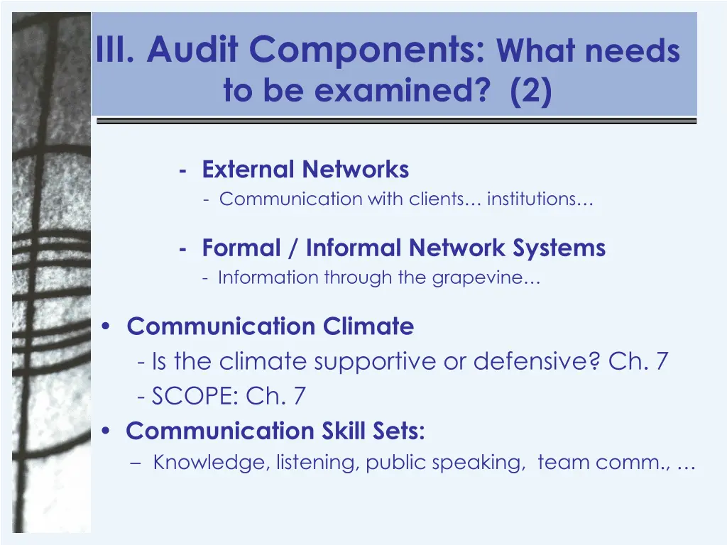 iii audit components what needs to be examined 2