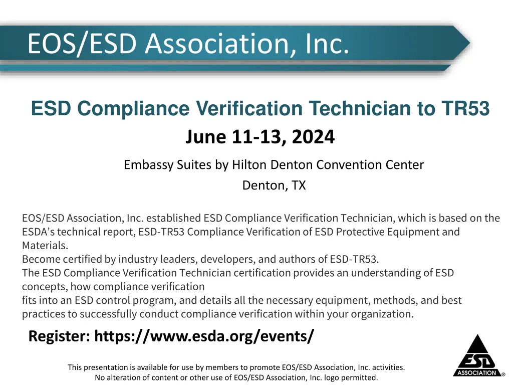 eos esd association inc 3