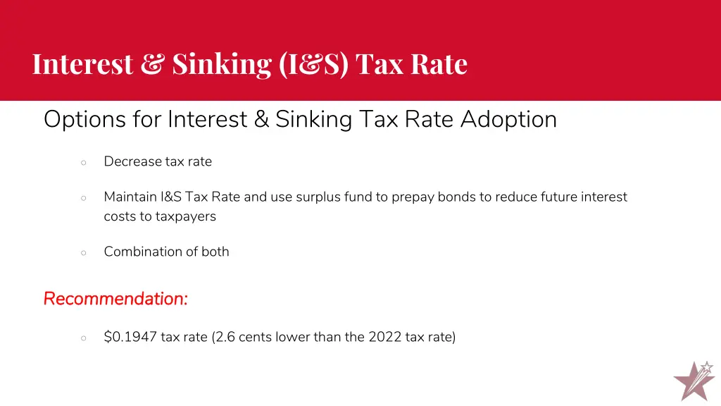 interest sinking i s tax rate