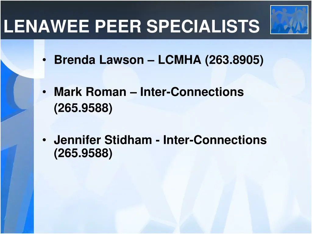 lenawee peer specialists
