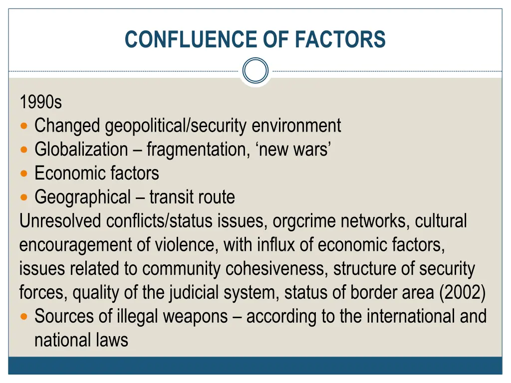confluence of factors