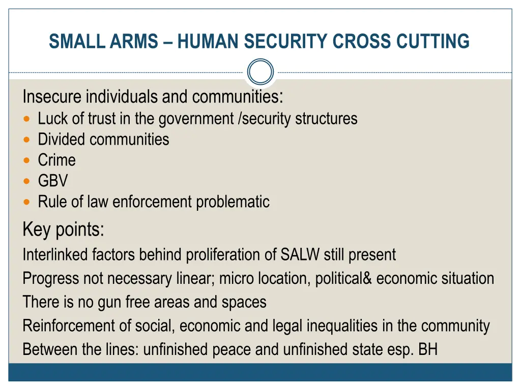 small arms human security cross cutting