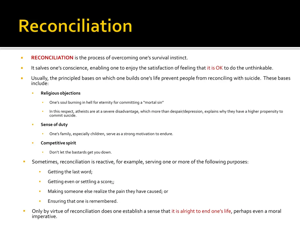 reconciliation is the process of overcoming