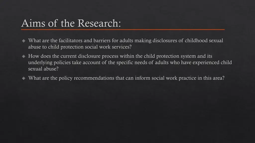 aims of the research