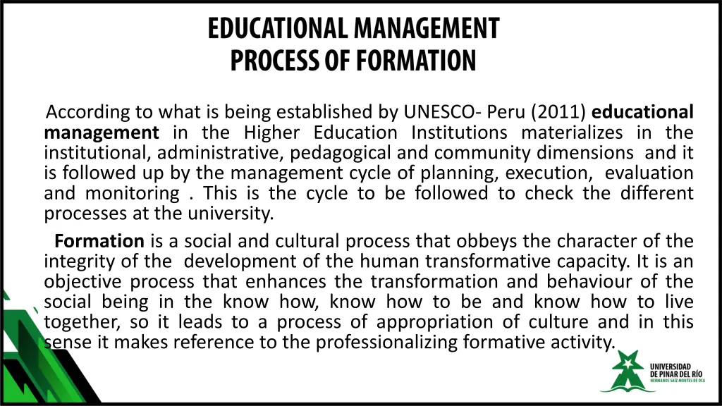 according to what is being established by unesco