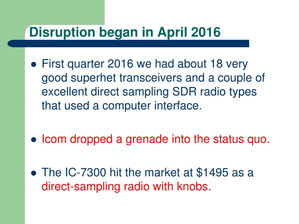 disruption began in april 2016