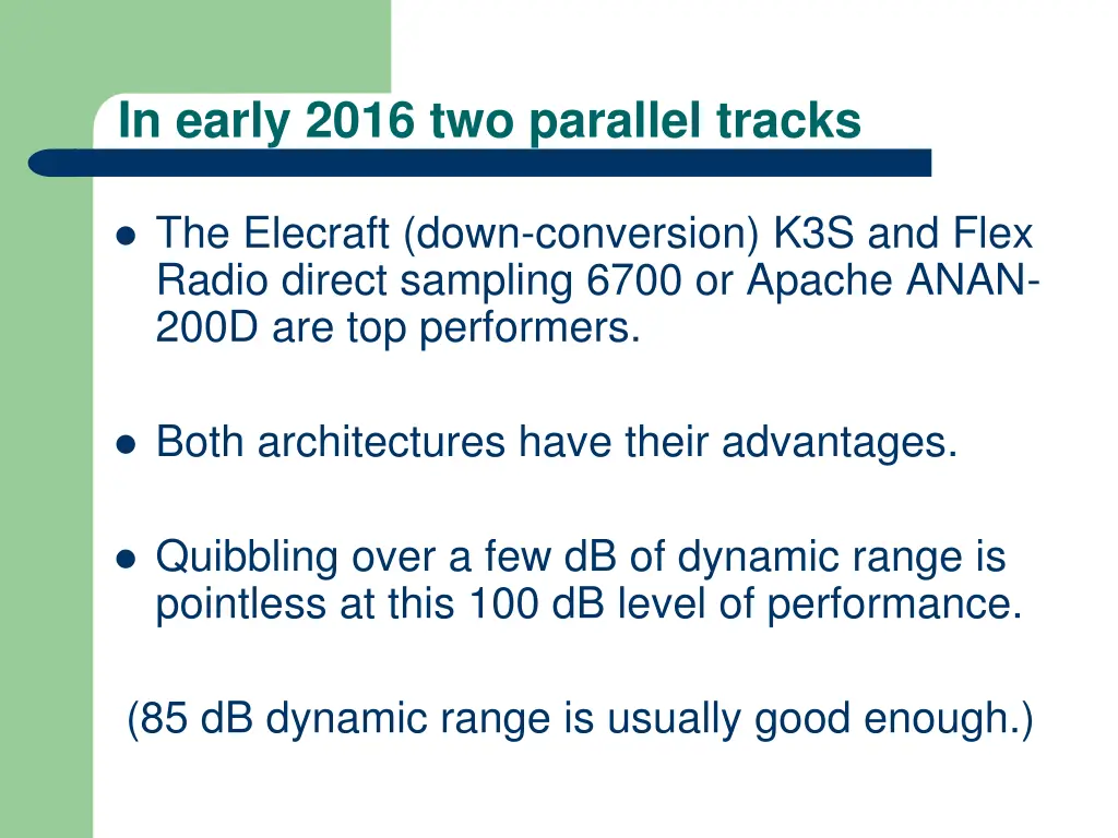 in early 2016 two parallel tracks