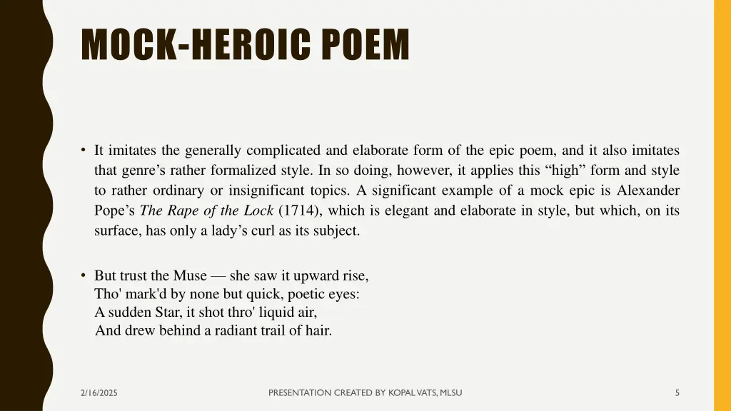 mock heroic poem