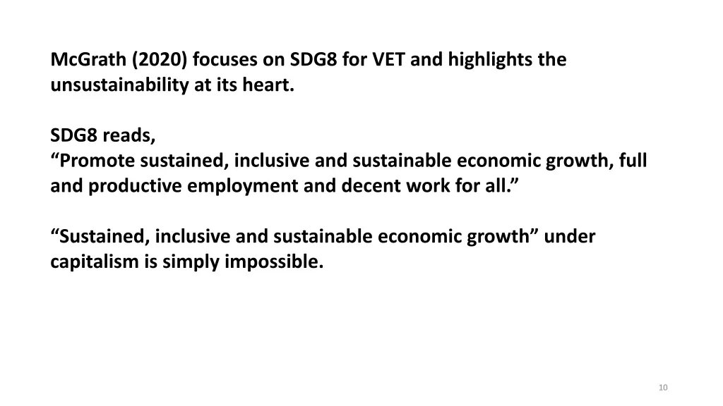 mcgrath 2020 focuses on sdg8
