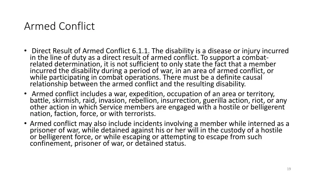 armed conflict
