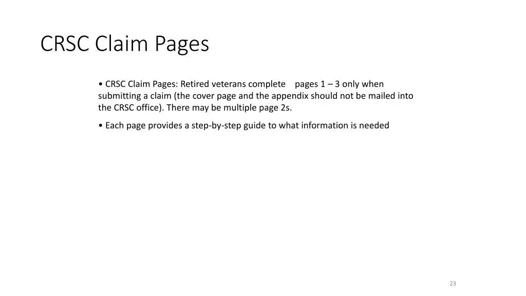 crsc claim pages