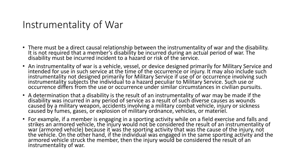 instrumentality of war