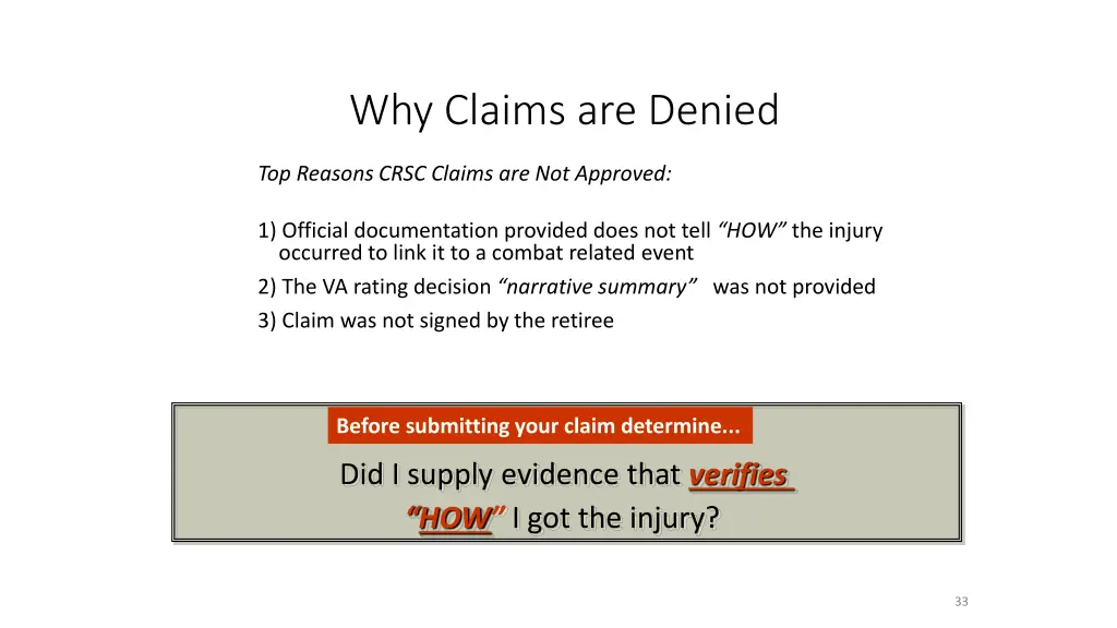 why claims are denied