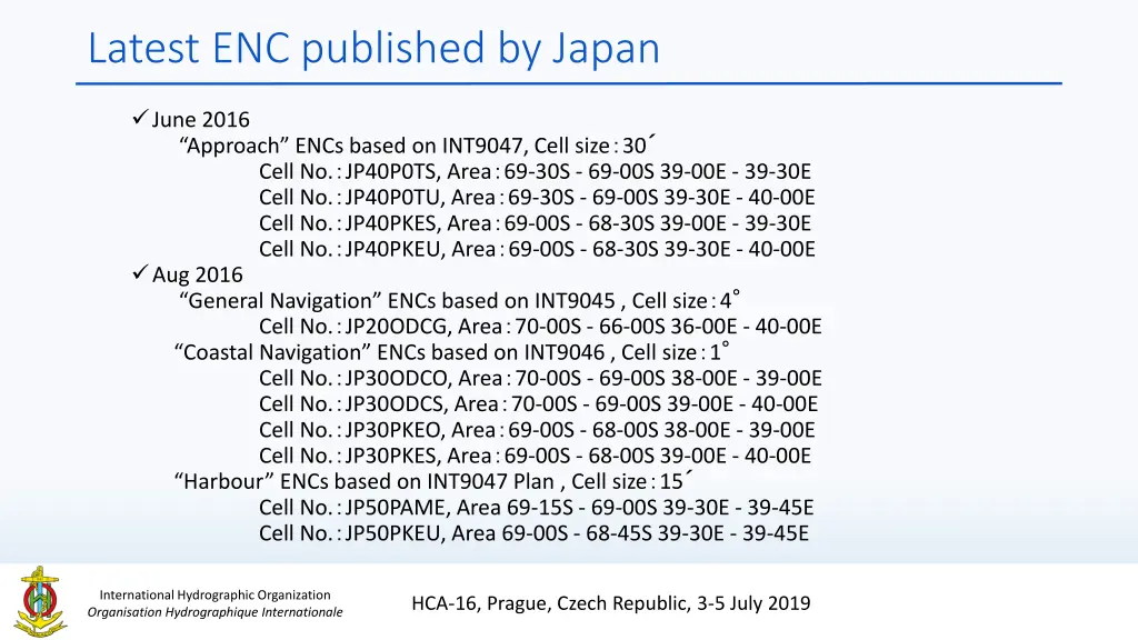 latest enc published by japan