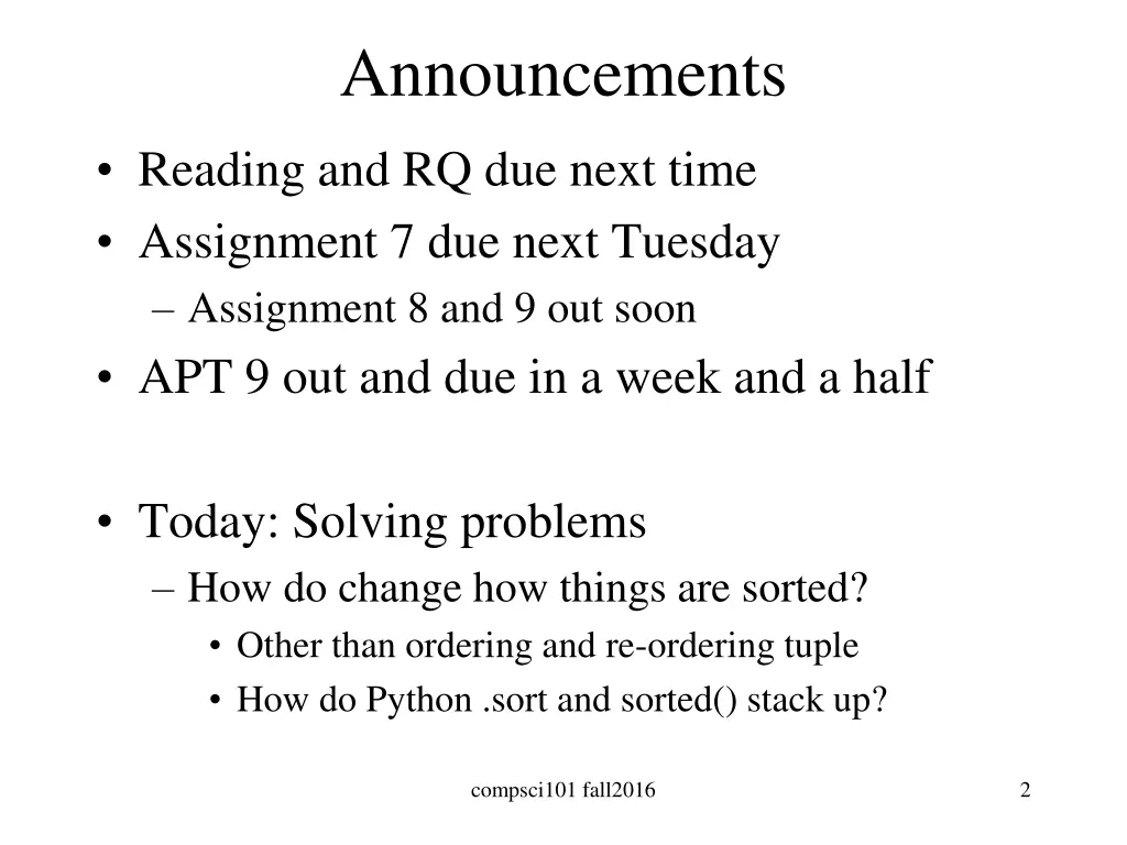 announcements