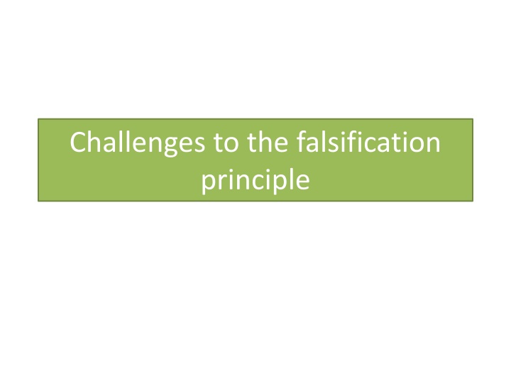 challenges to the falsification principle