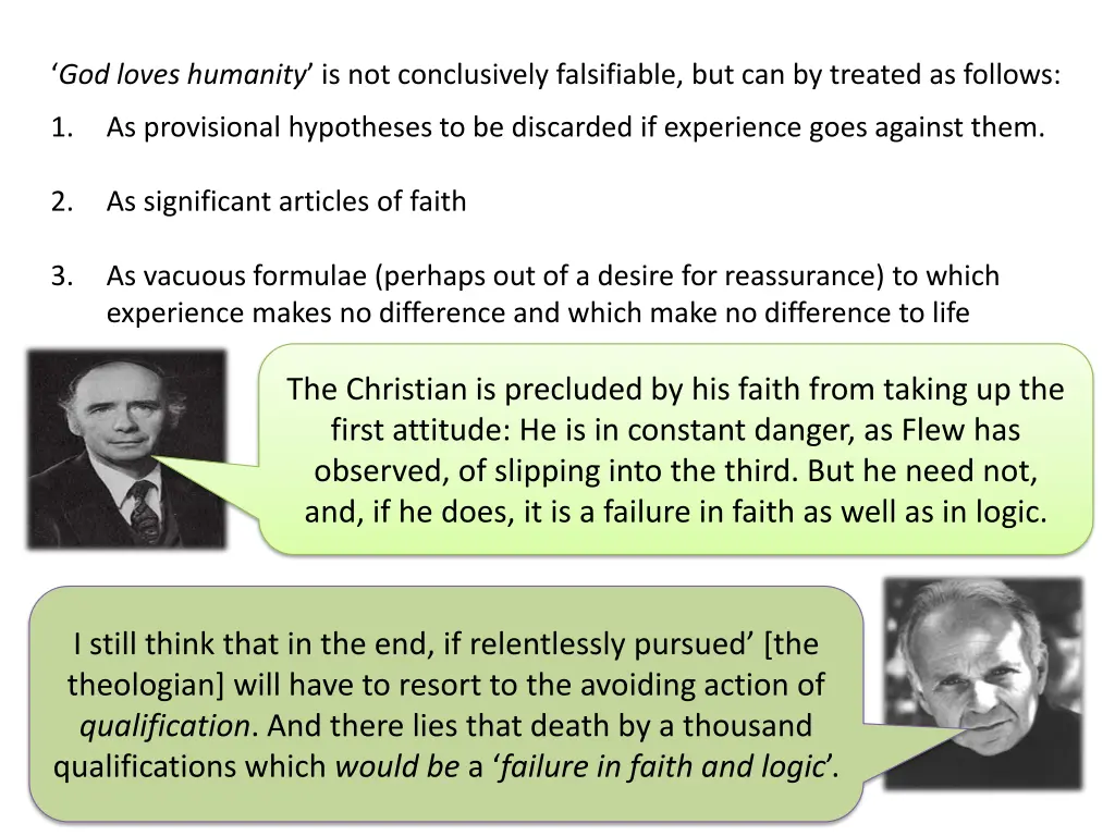 god loves humanity is not conclusively