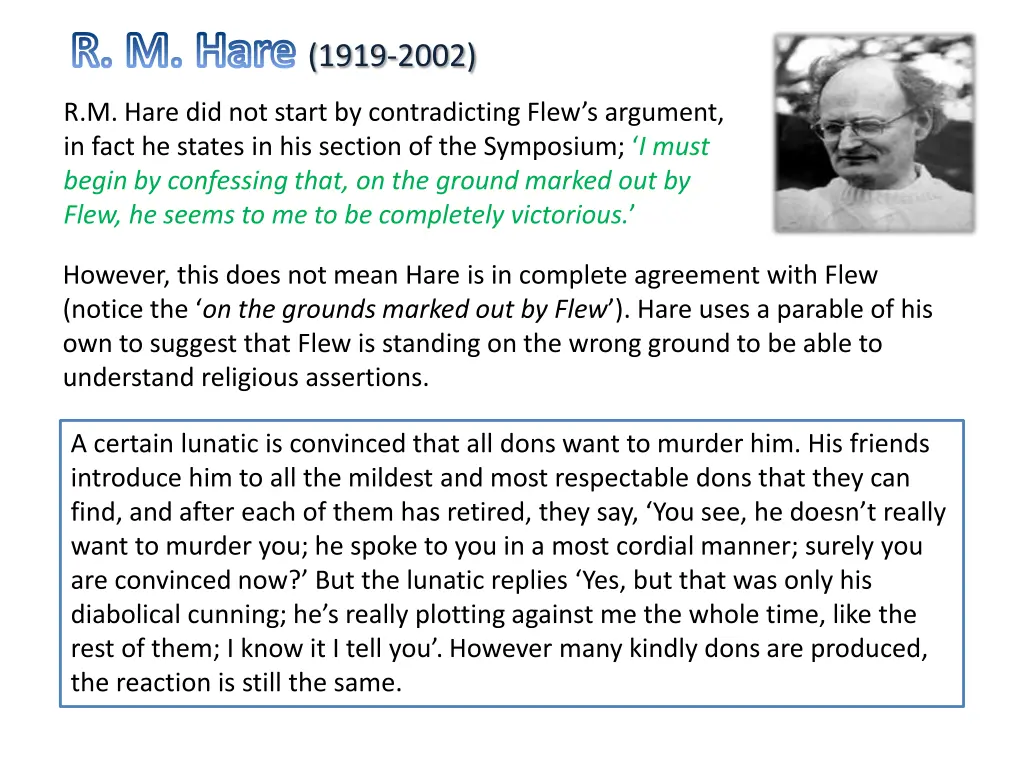 r m hare 1919 2002