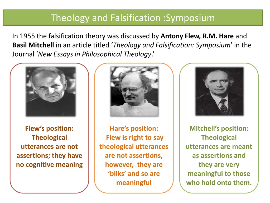 theology and falsification symposium