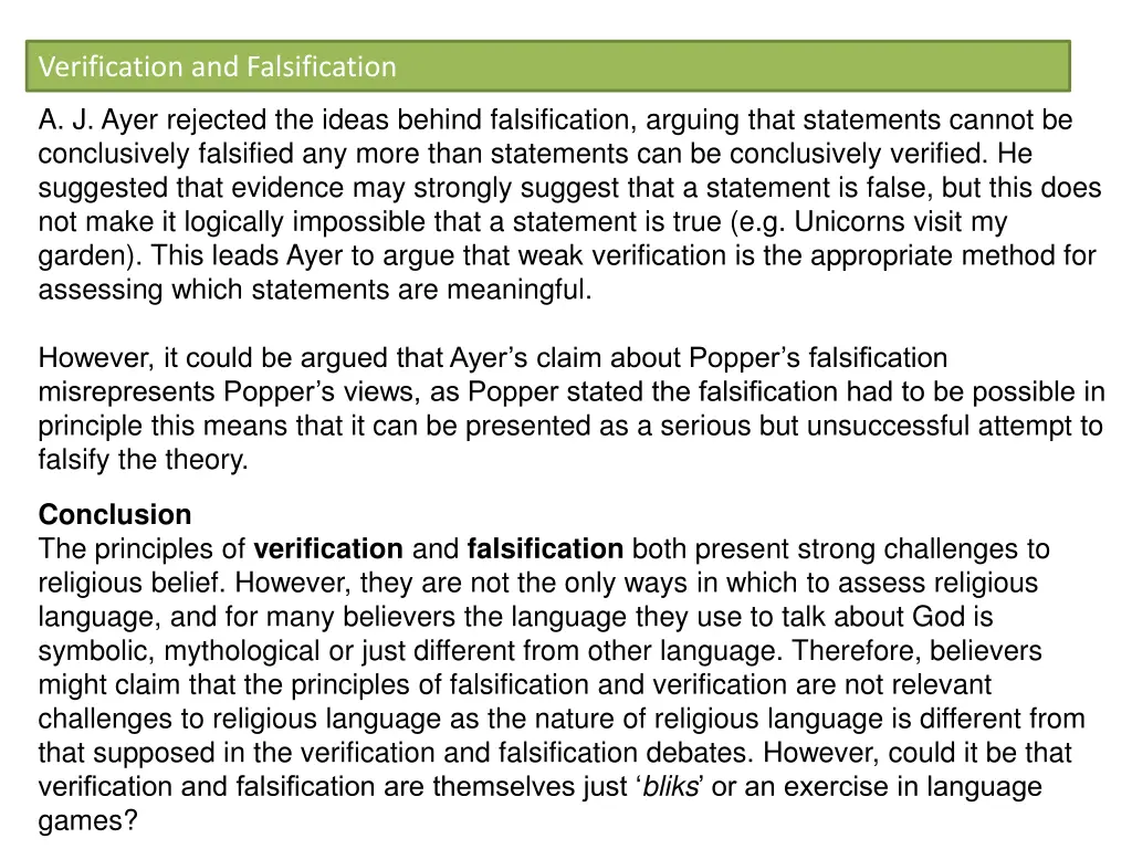 verification and falsification