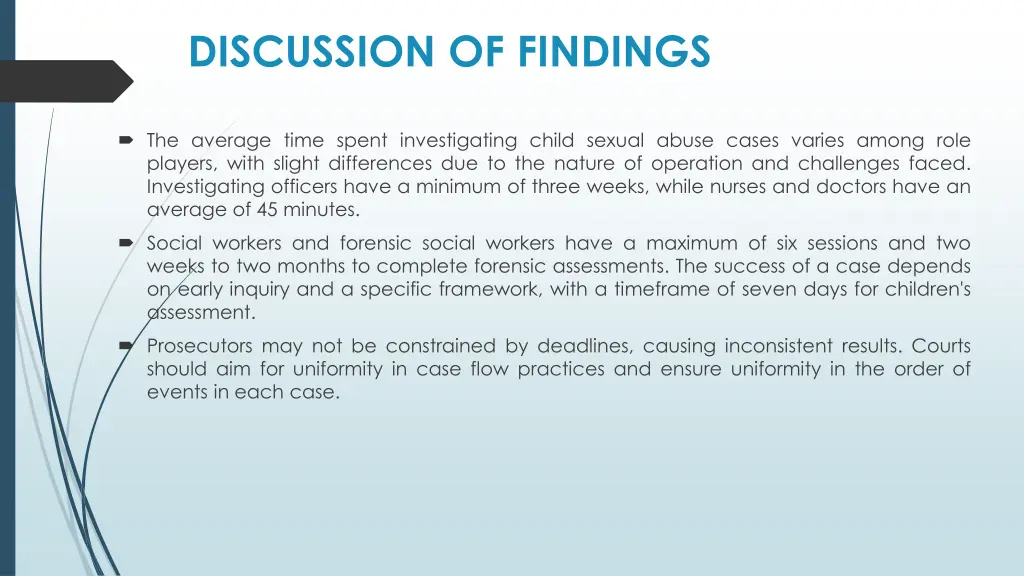 discussion of findings