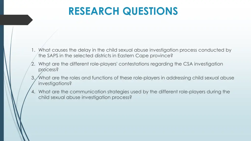research questions