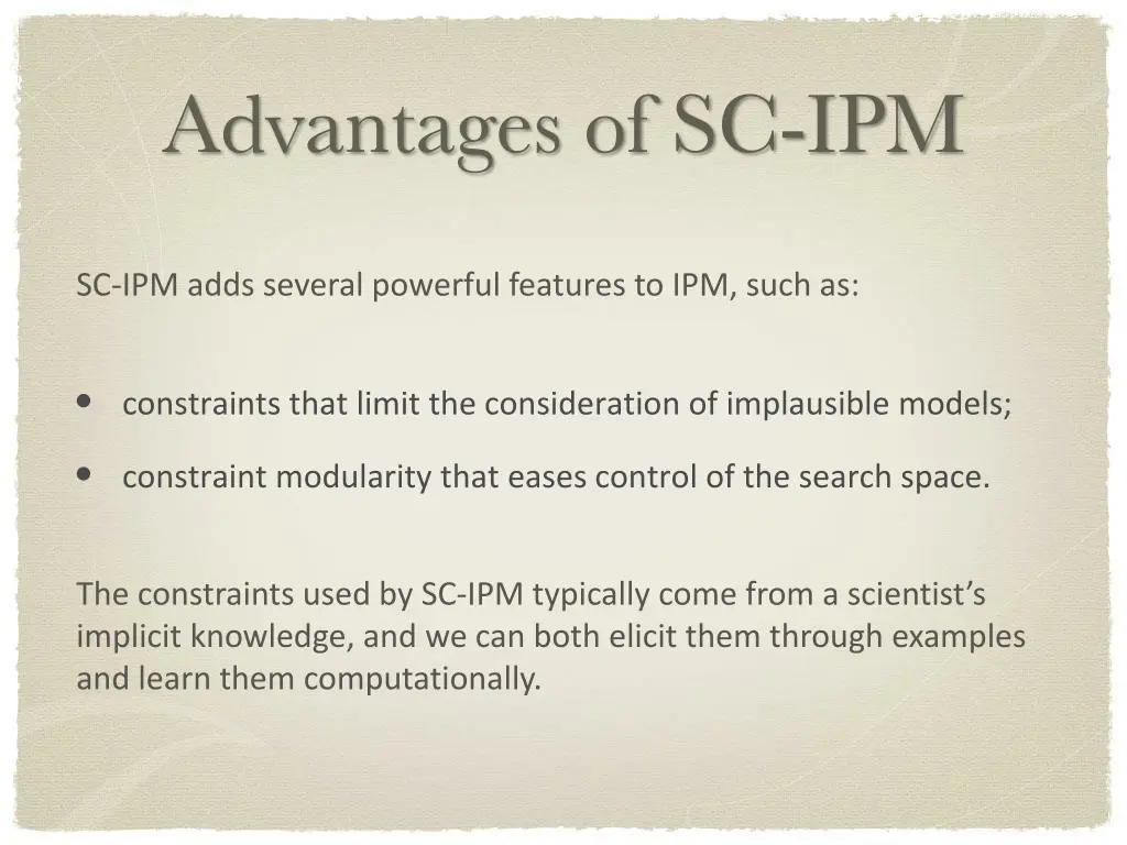 advantages of sc ipm