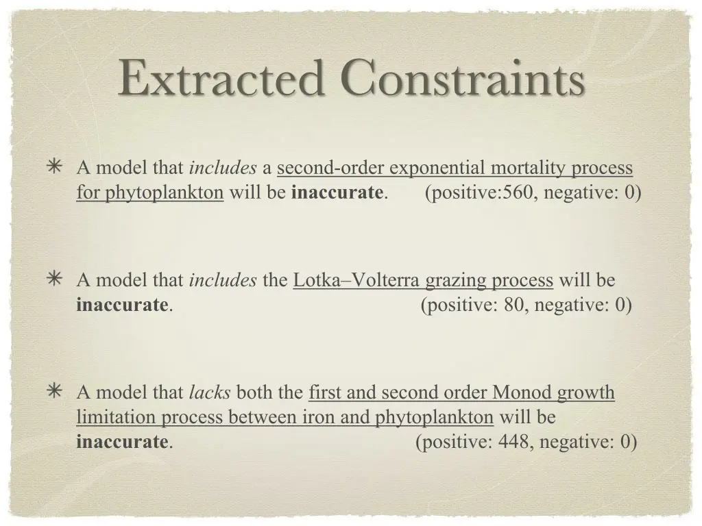 extracted constraints