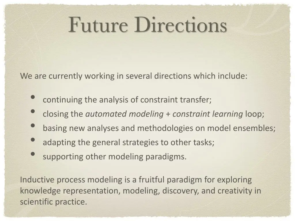 future directions