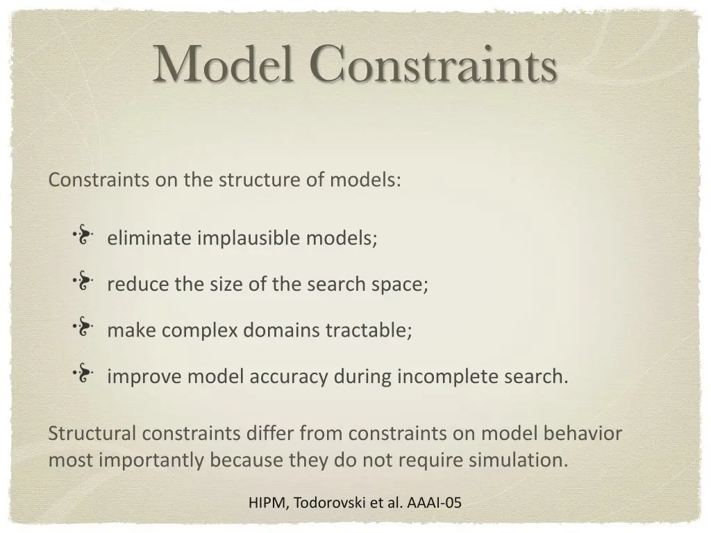 model constraints