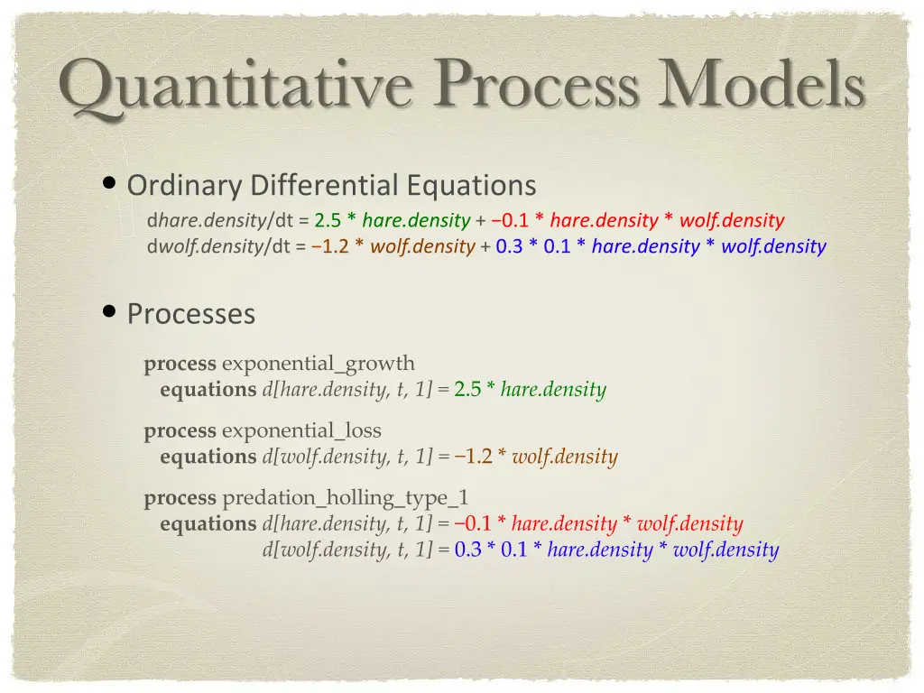 quantitative process models