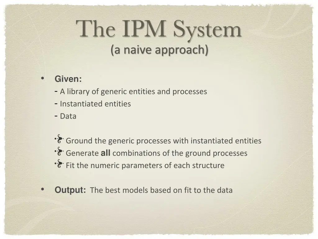 the ipm system a naive approach