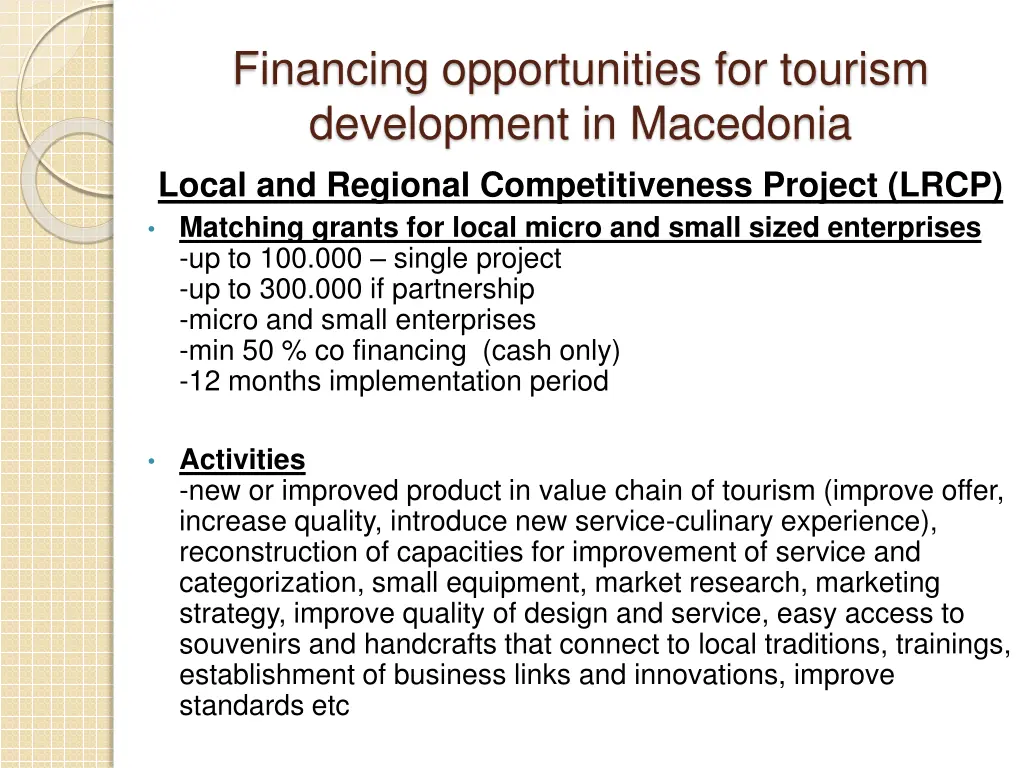 financing opportunities for tourism development 4