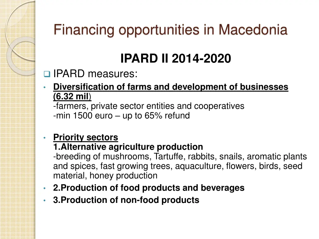 financing opportunities in macedonia 11
