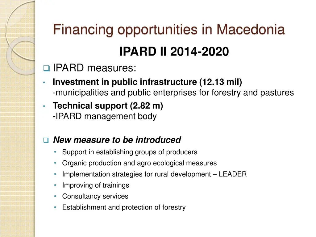 financing opportunities in macedonia 14