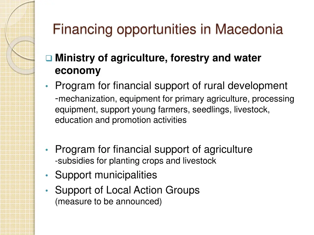 financing opportunities in macedonia 3