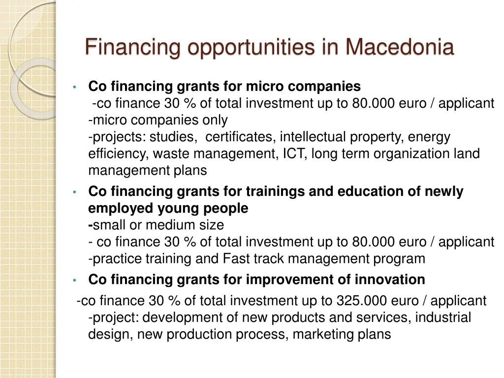 financing opportunities in macedonia 7