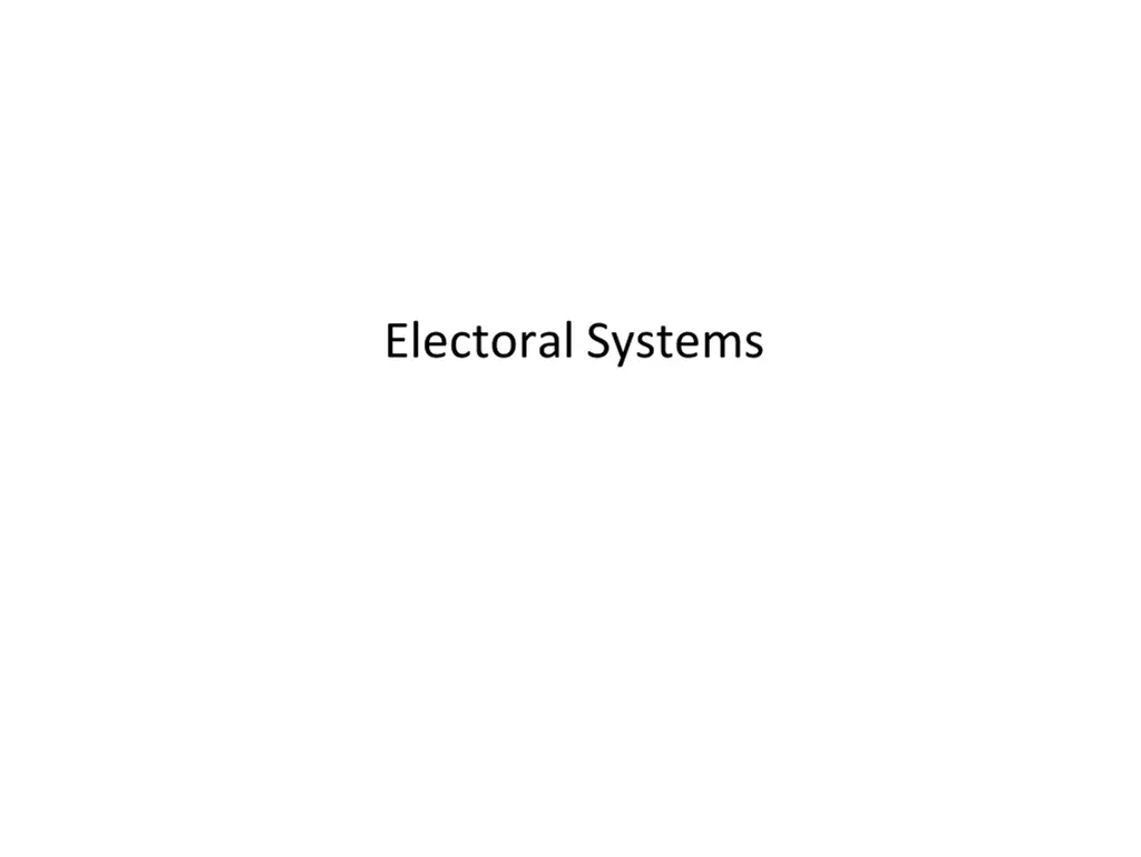 electoral systems