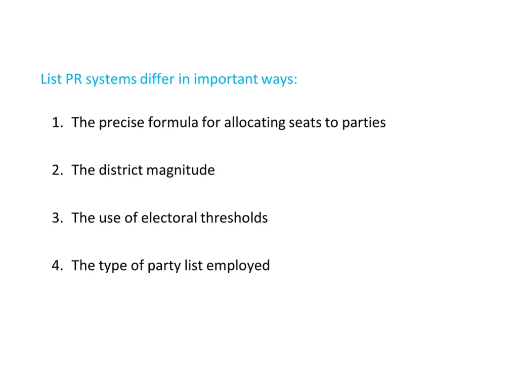 list pr systems differ in important ways