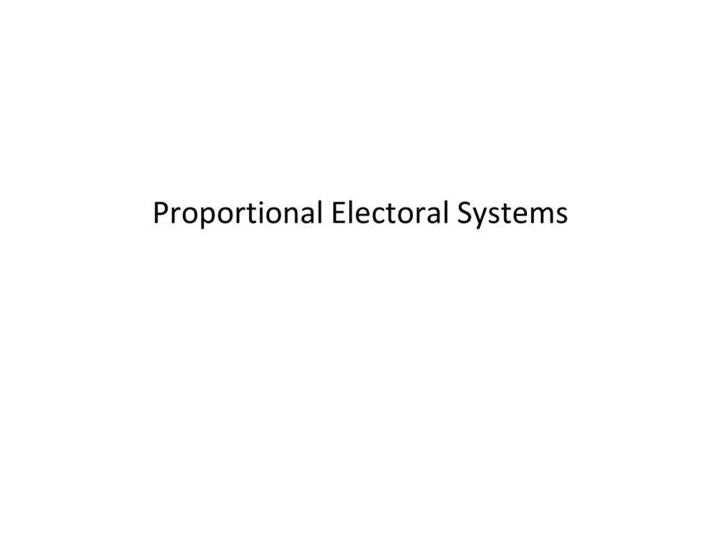 proportional electoral systems